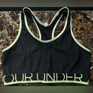 Under Armour sports bra in black and yellow